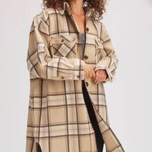 Women’s XL Flannel Shirt Dress Midi Length‎ with pockets by Panache PLS READ